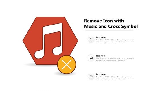 Remove Icon With Music And Cross Symbol Ppt PowerPoint Presentation Model Outfit PDF