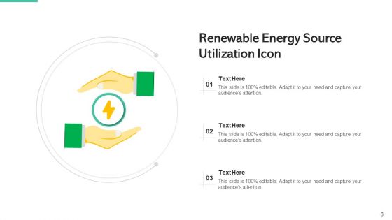 Renewable Power Icon Source Utilization Ppt PowerPoint Presentation Complete Deck With Slides