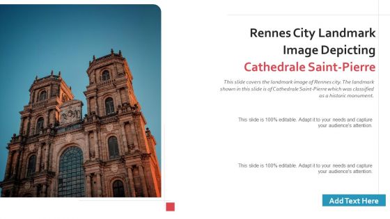 Rennes City Landmark Image Depicting Cathedrale Saint-Pierre PowerPoint Presentation Ppt Template PDF