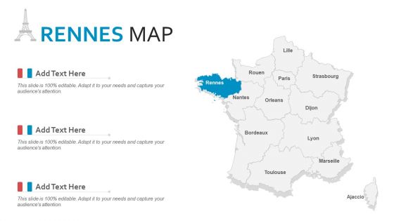 Rennes Map PowerPoint Presentation PPT Template PDF