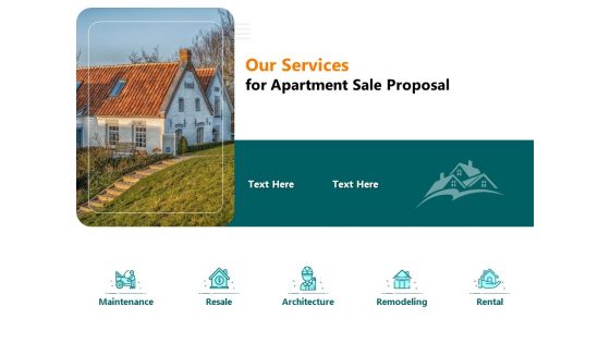 Rent Condominium Our Services For Apartment Sale Proposal Ppt Gallery Guide PDF