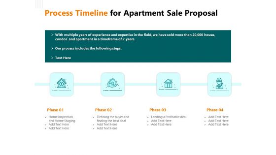 Rent Condominium Process Timeline For Apartment Sale Proposal Ppt Show Shapes PDF