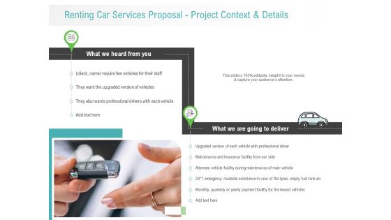 Renting Car Services Proposal Project Context And Details Structure PDF