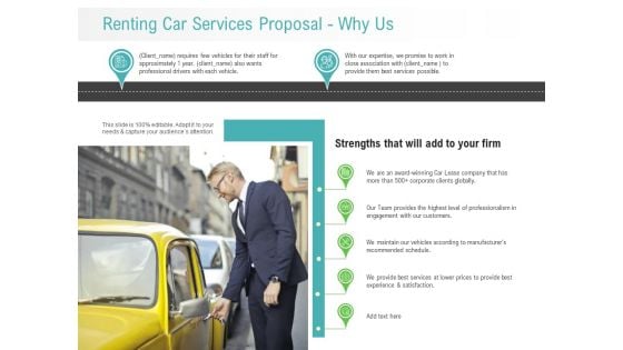 Renting Car Services Proposal Why Us Ppt Gallery Inspiration PDF