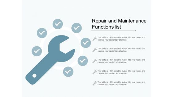 Repair And Maintenance Functions List Ppt PowerPoint Presentation Inspiration