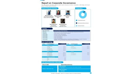 Report On Corporate Governance One Pager Documents Report On Corporate Governance One Pager Documents