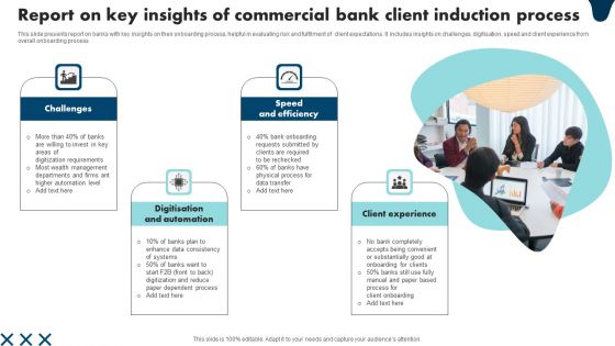 Report On Key Insights Of Commercial Bank Client Induction Process Summary PDF