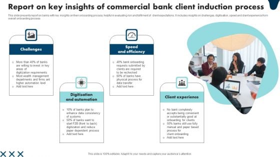 Report On Key Insights Of Commercial Bank Client Induction Process Summary PDF Report On Key Insights Of Commercial Bank Client Induction Process Summary PDF