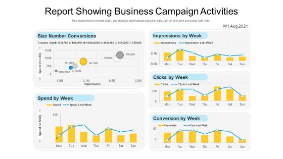 Report Showing Business Campaign Activities Ppt Inspiration Master Slide PDF