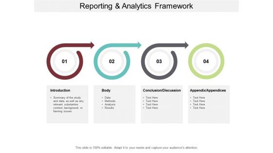 Reporting And Analytics Framework Ppt PowerPoint Presentation Inspiration Graphics Example