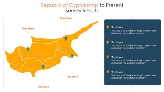 Republic Of Cyprus Map To Present Survey Results Summary PDF