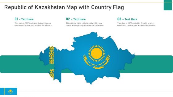 Republic Of Kazakhstan Map With Country Flag Elements PDF