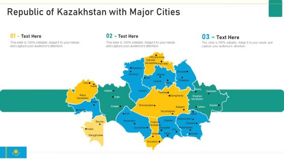Republic Of Kazakhstan With Major Cities Information PDF
