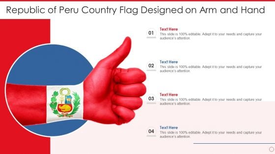 Republic Of Peru Country Flag Designed On Arm And Hand Brochure PDF