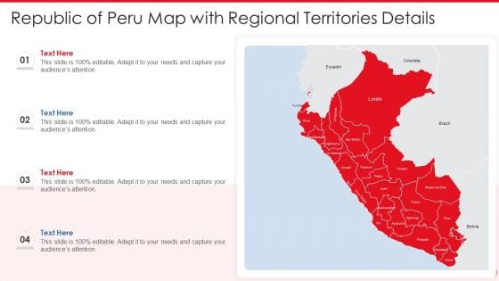 Republic Of Peru Map With Regional Territories Details Mockup PDF