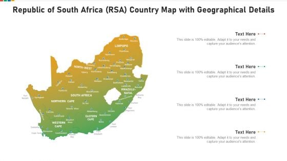 Republic Of South Africa RSA Country Map With Geographical Details Background PDF