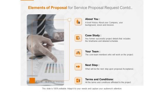 Request Corporate Work Elements Of Proposal For Service Proposal Ppt Icon Styles PDF