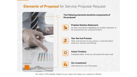 Request Corporate Work Elements Of Proposal For Service Proposal Request Ppt Icon Slide Portrait PDF