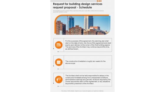 Request For Building Design Services Request Proposal Schedule One Pager Sample Example Document