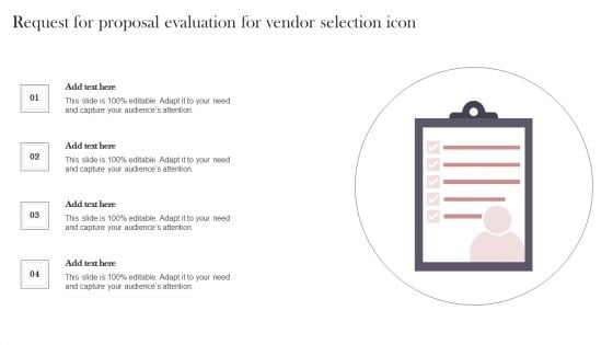 Request For Proposal Evaluation For Vendor Selection Icon Demonstration PDF