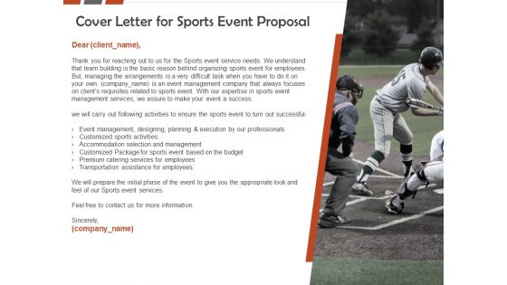 Request For Sporting Cover Letter For Sports Event Proposal Ppt Icon Format PDF