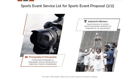 Request For Sporting Sports Event Service List For Sports Event Proposal Ppt File Good PDF