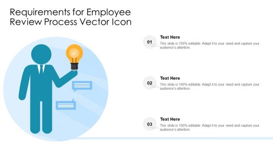 Requirements For Employee Review Process Vector Icon Ppt Layouts Design Ideas PDF