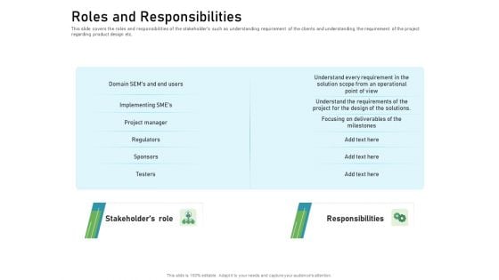 Requirements Governance Plan Roles And Responsibilities Formats PDF