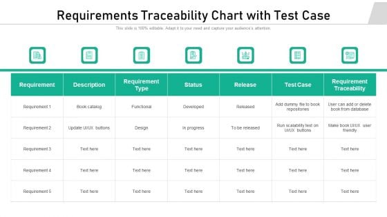 Requirements Traceability Chart With Test Case Ppt Inspiration Slide Download PDF