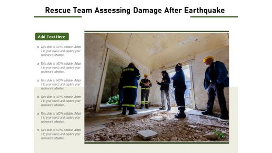 Rescue Team Assessing Damage After Earthquake Ppt PowerPoint Presentation Inspiration Slides PDF