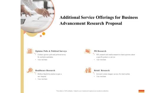Research Advancement Services Additional Service Offerings For Business Advancement Research Proposal Formats PDF Research Advancement Services Additional Service Offerings For Business Advancement Research Proposal Formats PDF