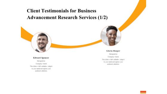 Research Advancement Services Client Testimonials For Business Advancement Research Services Inspiration PDF