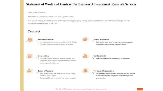 Research Advancement Services Statement Of Work And Contract For Business Advancement Research Services Sample PDF Research Advancement Services Statement Of Work And Contract For Business Advancement Research Services Sample PDF