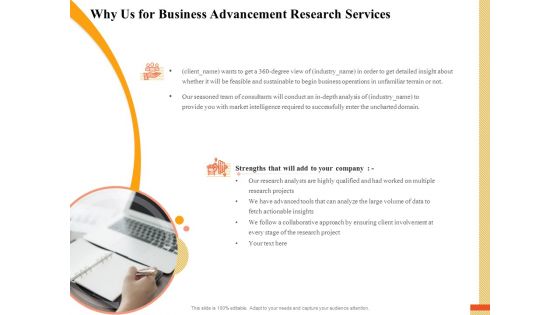 Research Advancement Services Why Us For Business Advancement Research Services Information PDF