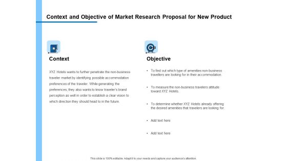 Research For New Product Context And Objective Of Market Research Proposal Rules PDF