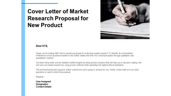 Research For New Product Cover Letter Of Market Research Proposal Ppt Gallery Clipart PDF