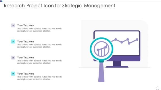 Research Project Icon For Strategic Management Summary PDF