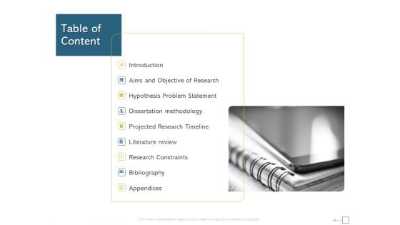 Research Proposal For A Dissertation Or Thesis Table Of Content Elements PDF Research Proposal For A Dissertation Or Thesis Table Of Content Elements PDF
