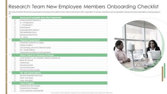 Research Team New Employee Members Onboarding Checklist Rules PDF
