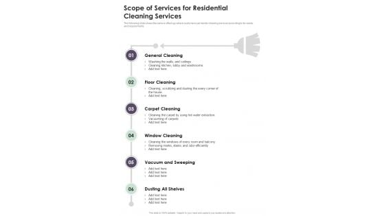 Residential House Cleaning Services Scope Of Services For Residential One Pager Sample Example Document Residential House Cleaning Services Scope Of Services For Residential One Pager Sample Example Document