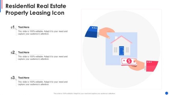 Residential Real Estate Property Leasing Icon Background PDF