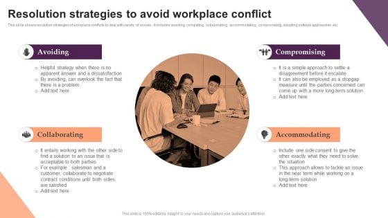 Resolution Strategies To Avoid Workplace Conflict Pictures PDF