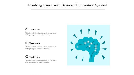 Resolving Issues With Brain And Innovation Symbol Ppt PowerPoint Presentation Icon Infographic Template PDF