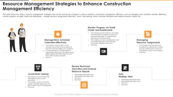Resource Management Strategies To Enhance Construction Management Efficiency Background PDF