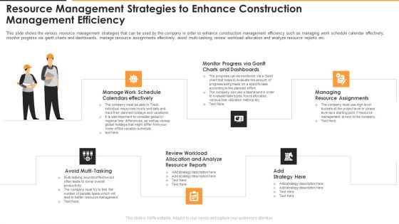 Resource Management Strategies To Enhance Construction Management Efficiency Background PDF