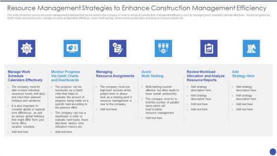 Resource Management Strategies To Enhance Construction Management Efficiency Themes PDF