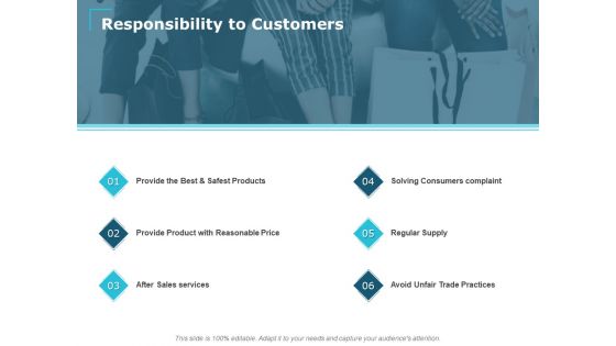 Responsibility To Customers Ppt PowerPoint Presentation Infographics Grid