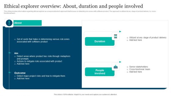 Responsible Technology Playbook Ethical Explorer Overview About Duration And People Demonstration PDF