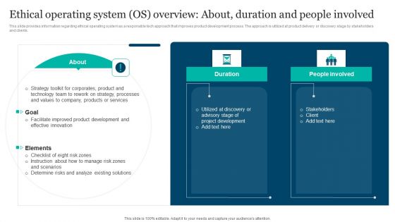 Responsible Technology Playbook Ethical Operating System OS Overview About Duration Topics PDF