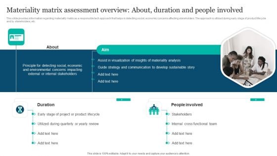 Responsible Technology Playbook Materiality Matrix Assessment Overview About Duration Diagrams PDF